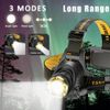 Most Powerful 9900000LM LED Tactical Headlight Rechargeable Headlamp Flashlight