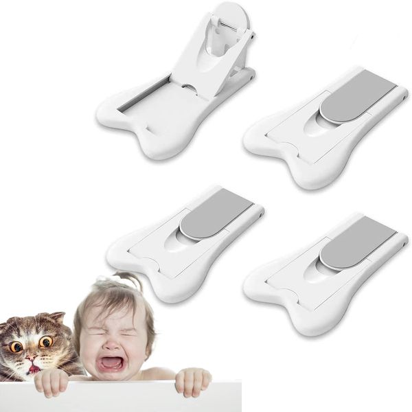 Baby Guard, Set of 4, Sliding Door, Lock Door Lock, Child Safety Lock, Finger Scissors, Prevents Tampering Prevention, Security Measures, Baby Protection, Pet Use, Door, Window, Door, Drawer Prohibition (White 01)