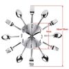 Linian 3D Removable Wall Clock Cutlery Kitchen Spoon Fork Wall Clock Modern Creative Cutlery Spoon and Fork Wall Clock