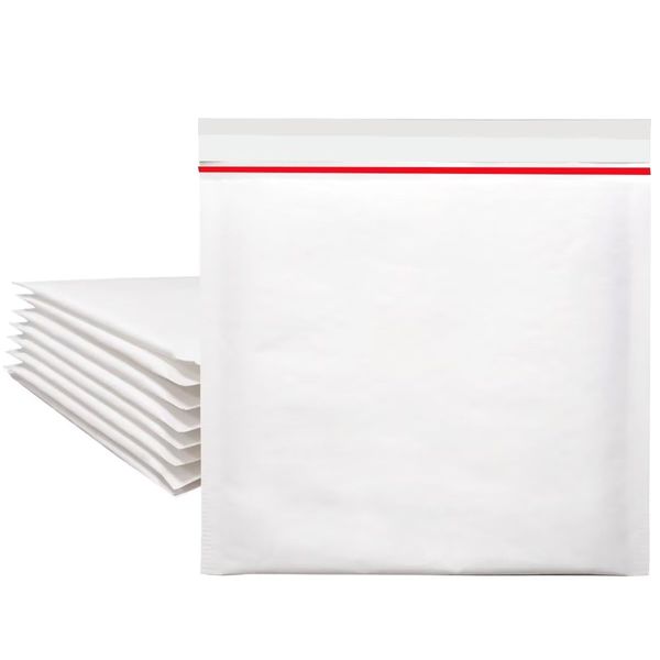 Bubble Envelopes #CD Size Outer Dimensions: Approx. 8.1 x 7.3 inches (206 x 186 mm); Inner Dimensions: Approx. 7.3 x 7.3 inches (186 x 186 mm) (100 pieces), Self-sealing Padded Mailers, Mailing Bags