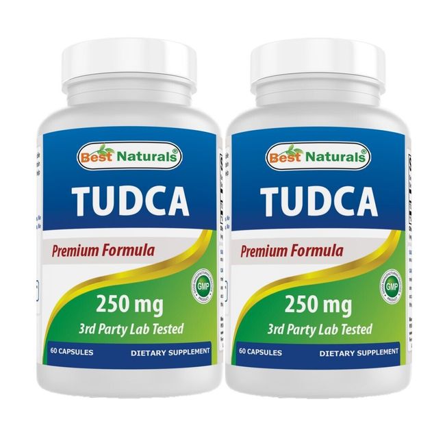 2 Pack Best Naturals TUDCA 250mg (Tauroursodeoxycholic Acid) - 60 Veg Capsules