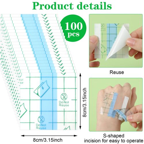 Qianyu 100PCS Makeup Mixing Hand Palette Set Single Use Waterproof Makeup Mixing Tray Tape Artist Must Cosmetic Transparent Disposable Adhesive Cosmetic Foundation Mixing Palette for Women(100, 8x8cm)