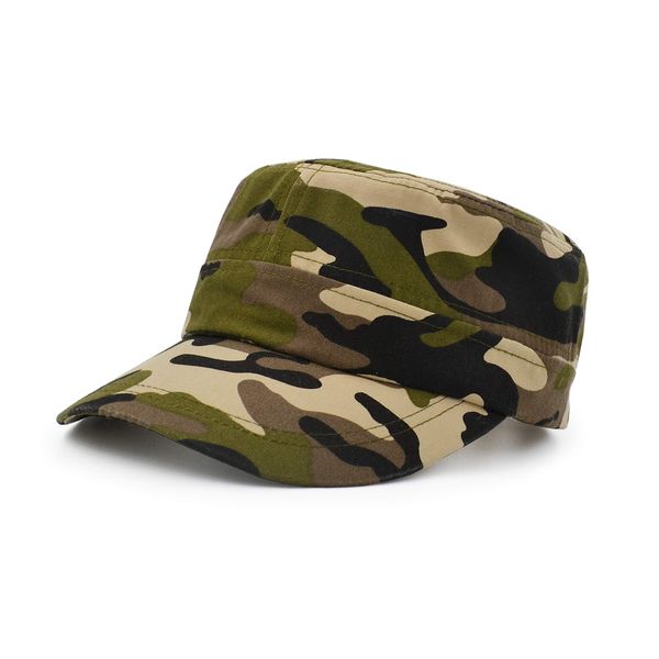 UltraKey Flache Baseballmütz, eHerren Damen Baumwolle Baseball Cap Twill Military Cap Outdoor Mütze Braun