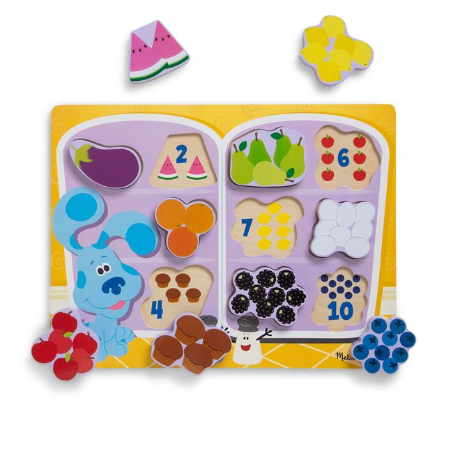 Melissa & Doug Blue's Clues & You! Wooden Chunky Puzzle - Fridge Food (10 Pieces)