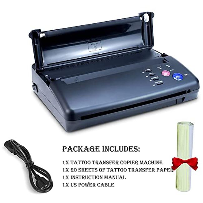 Tattoo Stencil Printer, With Free 20PCS Transfer Paper, Thermal Copier  Machine for Tattoo Transfer Temporary and Permanent Tattoos,Black 