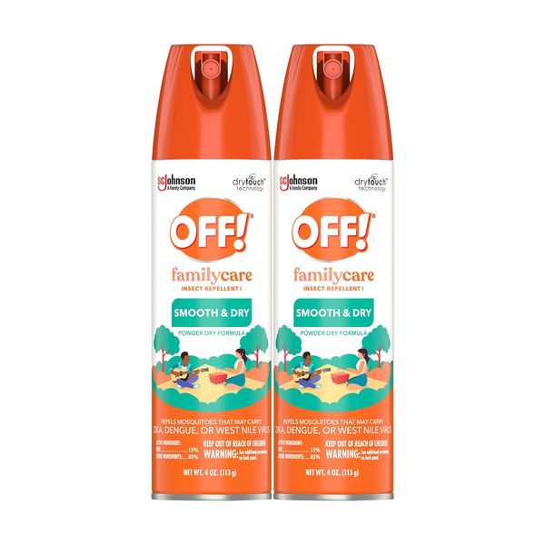 OFF! Family Care Insect & Mosquito Repellent, Bug Spray Containing 15% DEET, Protects Against Mosquitoes, 4 Oz, 2 Count