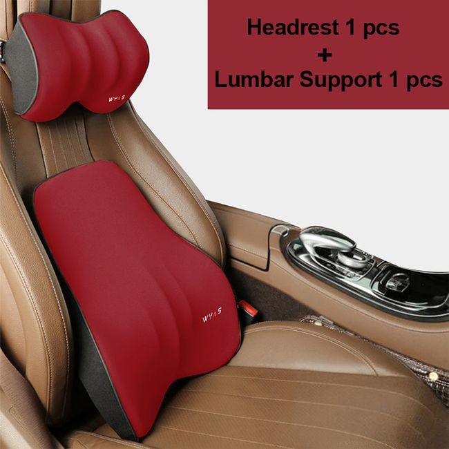 1PCS Memory Foam Neck Pillow Lumbar Back Support Car Seat Chair