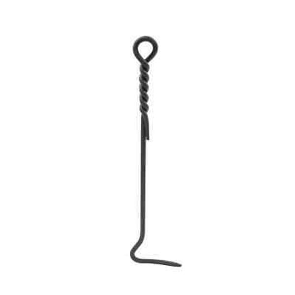 18"Tall Black Mini Rope Design Fireplace Poker Tool