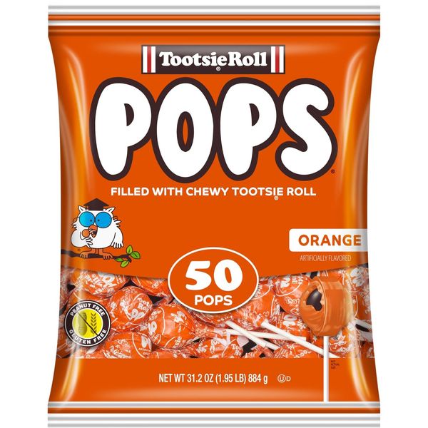 Tootsie Pops Single Flavor Bag  Orange Flavored Lollipops with Chocolatey Ce