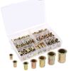 300 PCS Rivet Nuts M3-M12 Carbon Steel Rivnut Insert Nutsert Threaded Flat Head