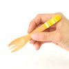 Natural Wood Dessert Fork, Natural Border, Yellow