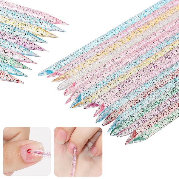 Nail Dot Sticks, Nail Art Tools, Set of 50, Deque Cuticle Pusher, Multi-functional, Dot Pen, Nail Stick, Cuticle Pusher, Cuticle Processing, Nail Tools, Nail Salon, Home DIY, Fashionable Crystal Handle, Plastic (Mixed Color)