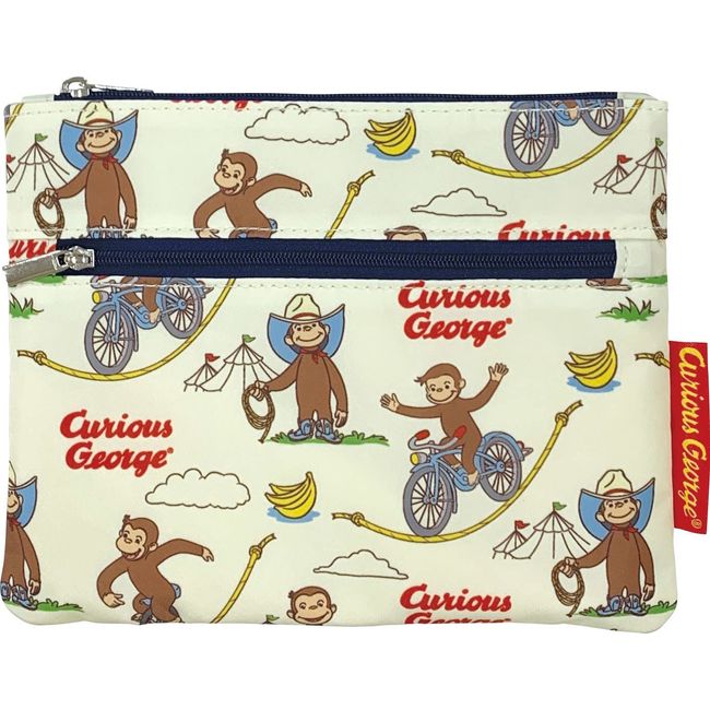 I Planning Curious George K3136 2-Tier Pouch, W 7.5 x H 5.9 inches (19 x 15 cm)