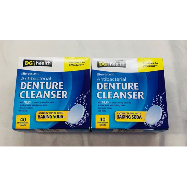 2 DG Health Anti-Bacterial Denture Cleaner 120Tablets Kills 99.9% of Bacteria. C