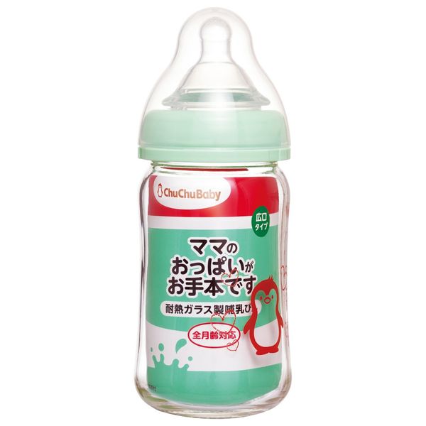 ChuChu Baby Wide-Neck Glass Feeding Bottle 160ml (5.4oz)