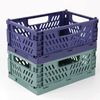 Spesh 2 Pcs Collapsible Storage Boxes Mini Storage Crates Stackable Storage Baskets Plastic Folding Crates for Kitchen,Living Room,Office(22*15*9cm,Blue+Dark Green)