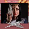 CLFYOU Women Long Nail Ring Cosplay Armor Ring Long Nail Ring Openwork Fake Nail Ring Fake Nail Ring Finger Decoration Finger Nail Nail Women DIY Nail Art Accessories Halloween Costume Gift