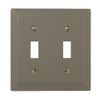 Amerelle Steps Double Toggle Cast Metal Wallplate in Satin Nickel