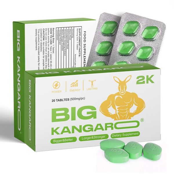 Big Kangaro Dietary Supplement 500mg | Energy Enhancer, Endurance, Stamina & Fast Acting Supplements (Pack 20)