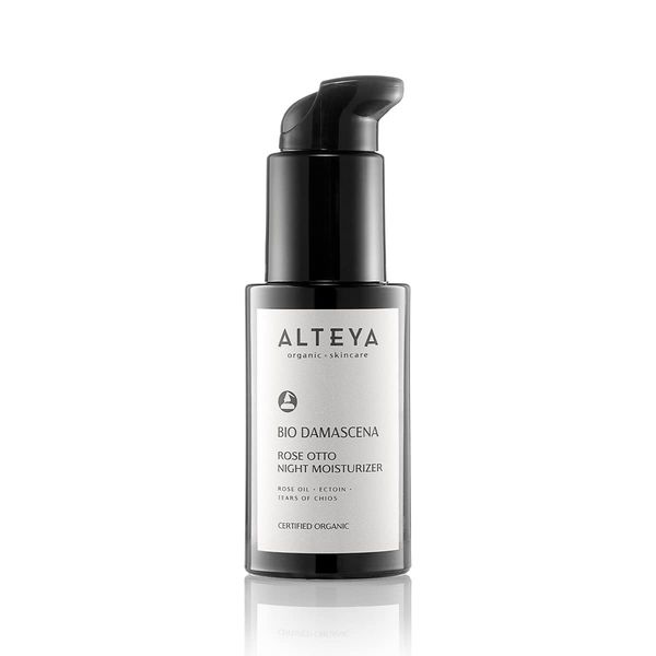 Alteya Organics Night Moisturizer Certified Organic Skin Care 1.7 Fl Oz/50 mL Bio Damascena Award-Winning Face Cream With Organic Bulgarian Rose Oil Hydrating, Toning and Rejuvenating