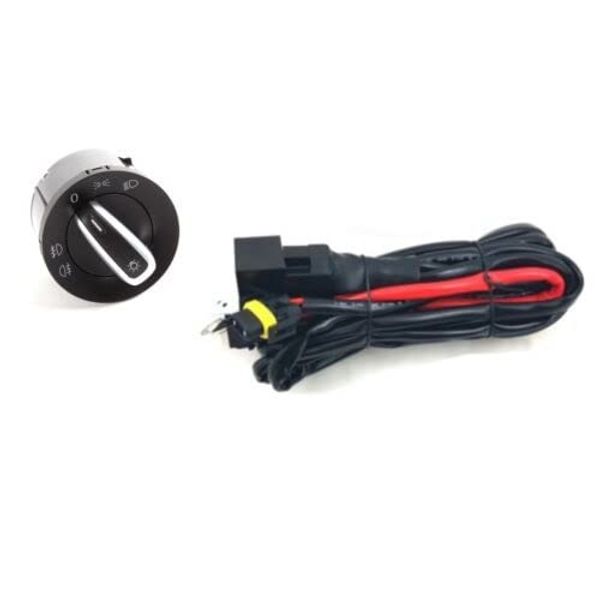 Fog Lights Wiring Harness & Switch Auto Function Kit Compatible with Vw Caddy Golf Passat