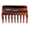 BUCO Coarse Teeth Sawn Comb 9 cm Brown Women Curly Coarse Cellulose Acetate