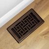 Floor Register Plastic 4"W x 8"H Rubbed Bronze Easy Install Home Vent