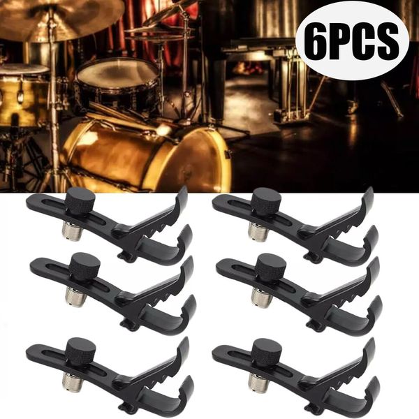 6PCS Drum Microphone Clip, Adjustable Mic Mount Clamp Holder Mic Securing Clip