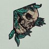 Rock and Roll Skull Embroidered Badge Iron on or Sew on Patch