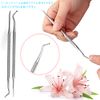Nail Scalp Remover Ingrown Nail File Ingrown Nail Sonde Stainless Steel Rust Resistant Anti-Slip Easy to Disinfect Cuticle Cutter Ingrown Toenail/Thick Toenail/Toenail Care Nail Care Curved Straight Double Head Nail File Set of 2