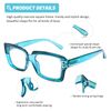 DOOViC Oversized Reading Glasses Blue Light Blocking Computer Readers Glasses Turquoise Rectangular Frame for Women 1.0