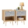 White Nightstand LED Light Bedside Table Cabinet 3 Drawer Bedroom High Gloss