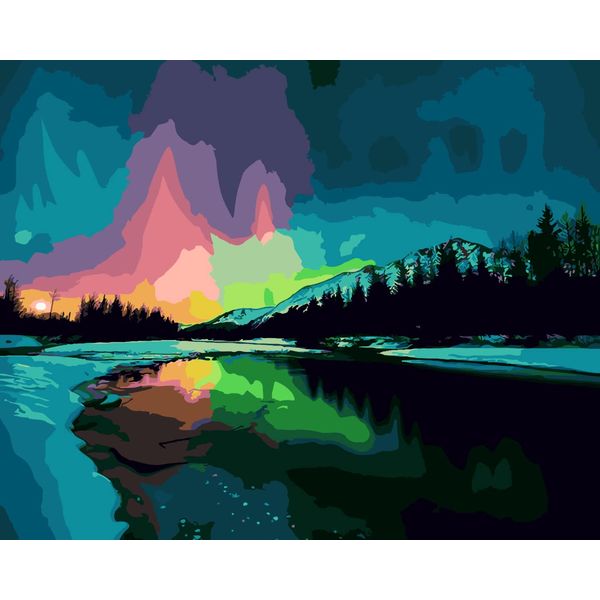 Paint by Numbers for Adults,Alaska Aurora Adult Paint by Number, Snow Mountain Paint by Numbers for Adults Kids and Beginner, 16x20 inch Oil Painting Kits Gift for Kids and Adults without Frame