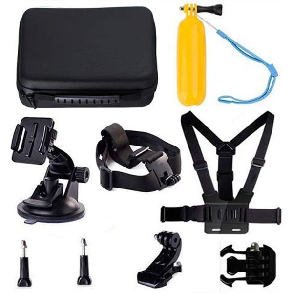Navitech 8 in 1 Action Camera Accessory Combo Kit With Grey Case - Compatible With Rollei 4K Action Camera