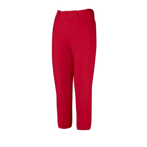 Mizuno Adult Women's Belted Low Rise Fastpitch Softball Pant, Red, Medium