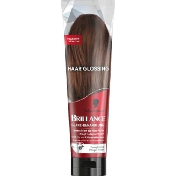 Brillance Shine Treatment, Hair Glossing Light Brown (150 ml), Nourishes and intensifies hair colour, can be applied like a hair mask, lasts up to 6 washes