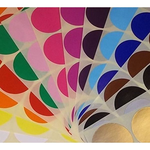 20mm Assorted/Mixed Packs of Colour Code Stickers/Coloured Sticky Labels/dots (300)
