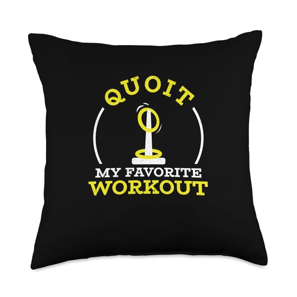 Funny My Favorite Workout Quoit Games A Ring Toss Enthusiast Throw Pillow