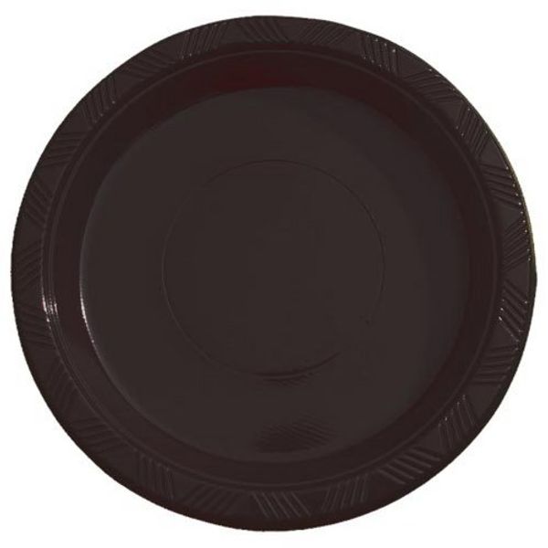 9" Black plastic plates (50)