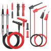Cleqee Multimeter Test Lead Kit with Alligator Clip Stackable Banana Plug Mini Grabber Test Hook Cable Set for Electrical Testing 1000V 10A