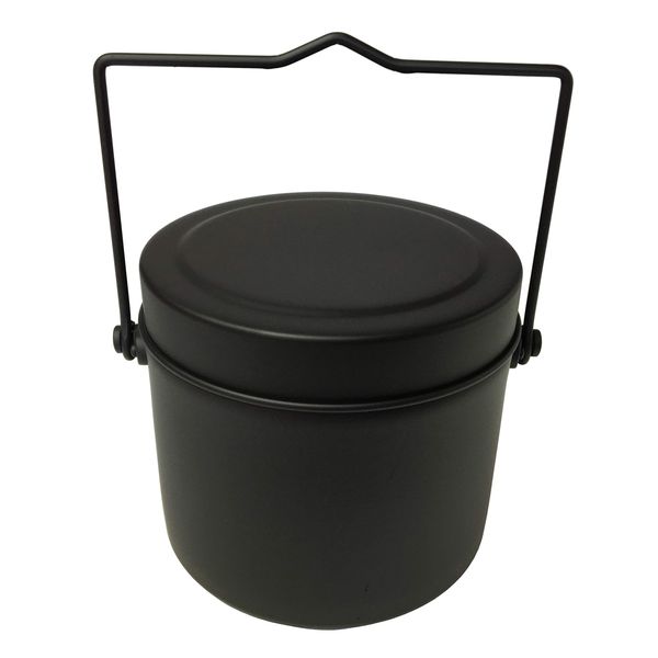 Maekawa Metal Barbecue Supplies, Black, Width 7.1 x Depth 6.1 x Height 5.2 inches (18 x 15.5 x 13.3 cm), Round Rice Cook for 4