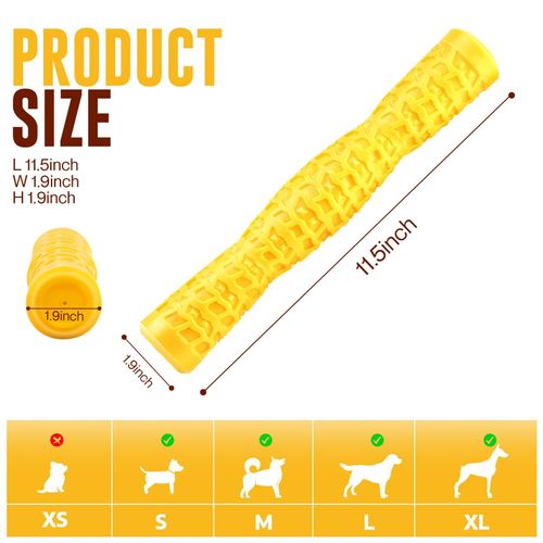 LOYEE Dog Squeaky Toys Interactive Dog Toys for Aggressive Chewers Tough Rubber Chew Toys for Medium/Large Breed, Indestructible Puppy Chew Toys for Teething (Yellow)