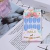 Inilbran Coffin Press on Nails Matte Blue Glue on Nails Medium Long Coffin Fake Nails French Ballerina Stick on Nails Blue Fingernails Solid Color Full Cover Acrylic Nails for Women and Girls 24Pcs