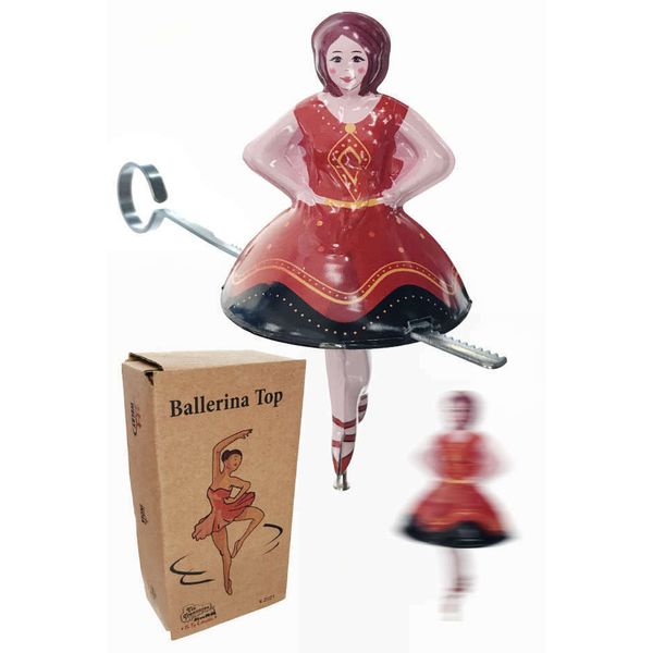 Tin Toy Ballerina Spanish Spin Top Zip Bar