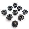 10 Pcs M8 Star Head Clamping Knobs, Black Plastic, Grip Handle for Woodworking & Machine Tools