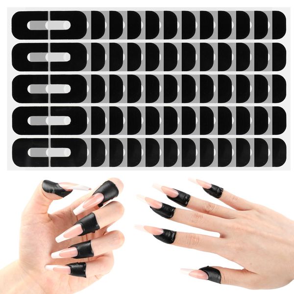 200PCS Nail Polish Protector for Fingers, Gel Nail Sticker, Peel Off Barrier 99.99%+ UV Finger Protection Skin Cuticle Protector Tape for Nail Painting, U-Shaped French Tip Nail Art Accessories DIY