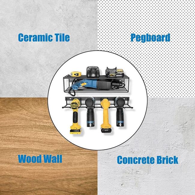 Power Tool Rack Electric Drill Holder Wall Mount Organizer Wrench