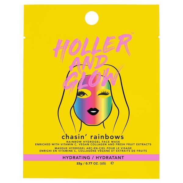 Holler and Glow Chasin' Rainbows, Printed Hydrogel Face Mask
