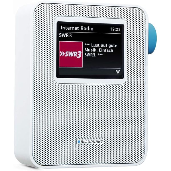 BLAUPUNKT PIB 100 Steckdosen Internetradio, WLAN Empfang, großes Farb-Display, Steckdose Digital Radio mit Bluetooth, Wecker, kleines Steckdosenradio, dimmbar, Senderspeicher, Sleeptimer, Weiß