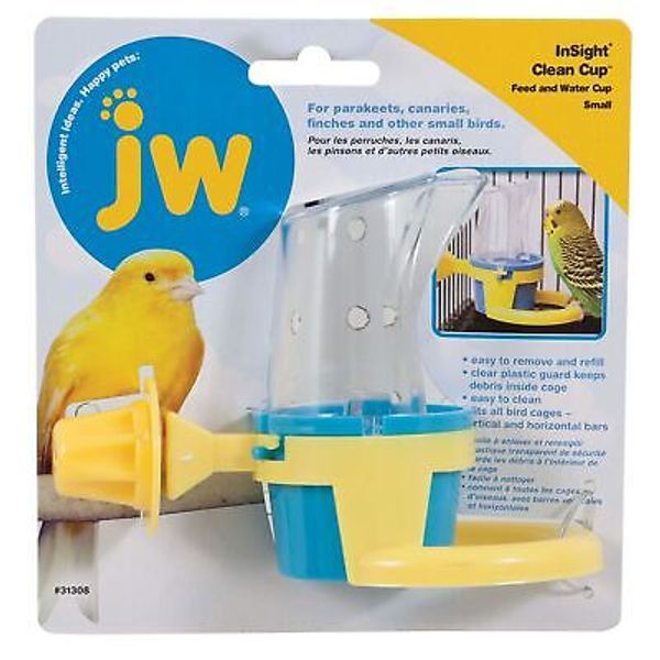 JW Pet Company Clean Cup Feeder and Water Cup Bird Accessory, Small